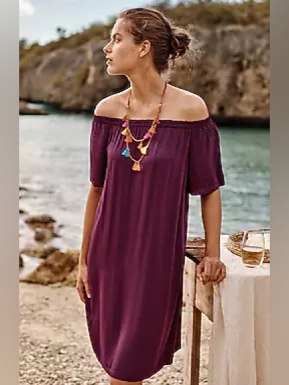 J. Jill Red Sangria Convertible A-Line Satin Dress, Size Medium